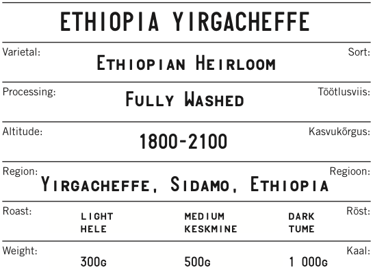 ETHIOPIA YIRGACHEFFE