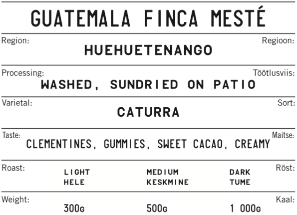 GUATEMALA FINCA MESTÉ
