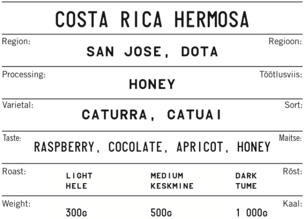 COSTA RICA HERMOSA HONEY
