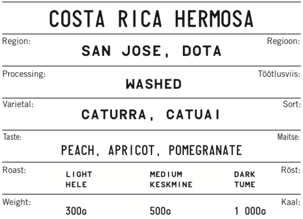 COSTA RICA HERMOSA – Washed